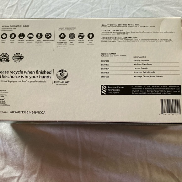 SemperForce Black Nitrile Examination Gloves Qty 100 Disposable Ambidextrous - Picture 3 of 4